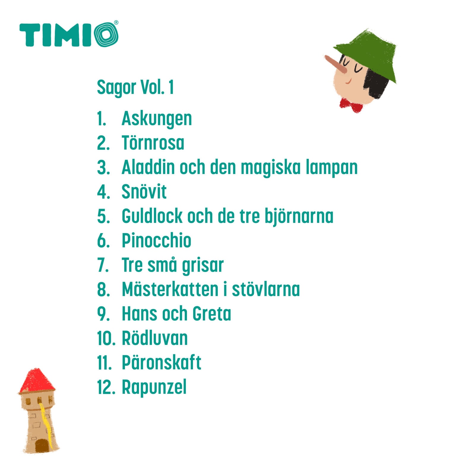 TIMIO interaktiv ljudspelare disc set 3 Fairy Tales