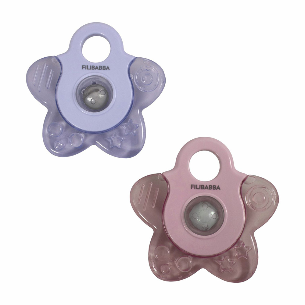 Filibabba Bitring - Cooling star 2-pack-rosa mix