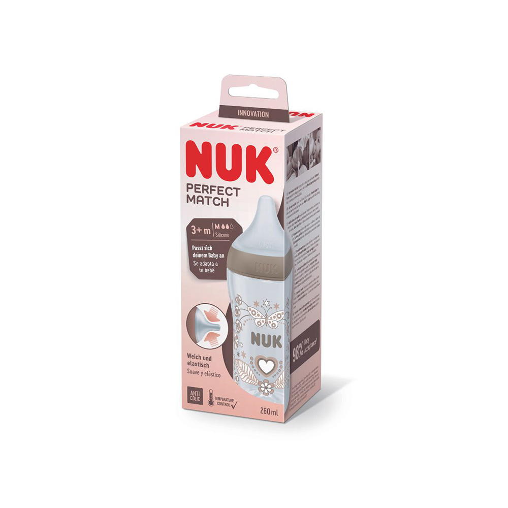 NUK Perfect Match Nappflaska 260 ml - Heart 