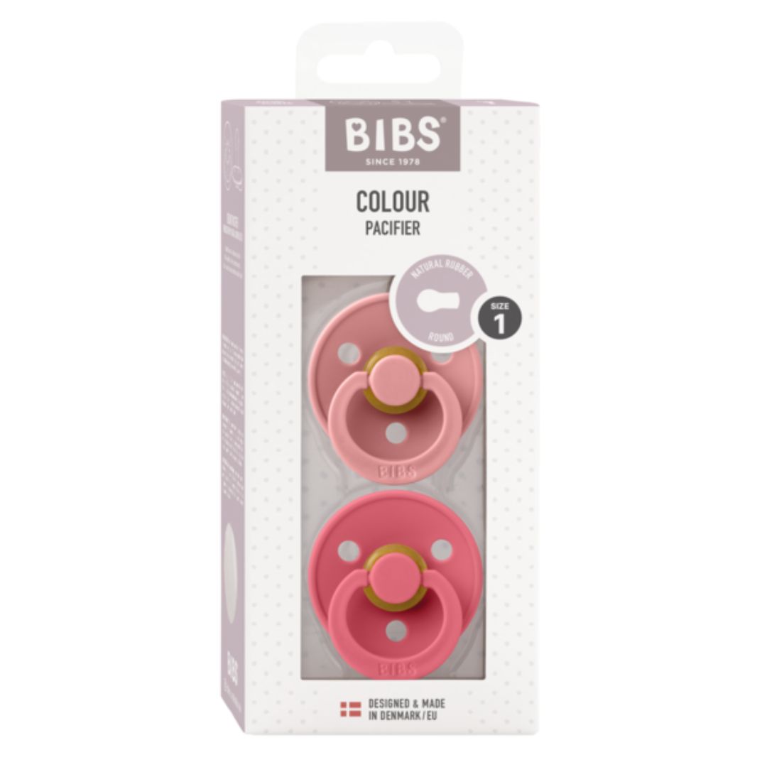 Bibs Napp 2-Pack 0-6m Dusty Pink/Coral