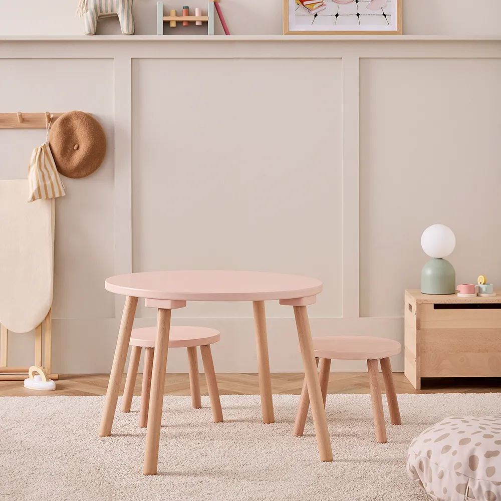 Kids Concept Bord och pallar aprikos