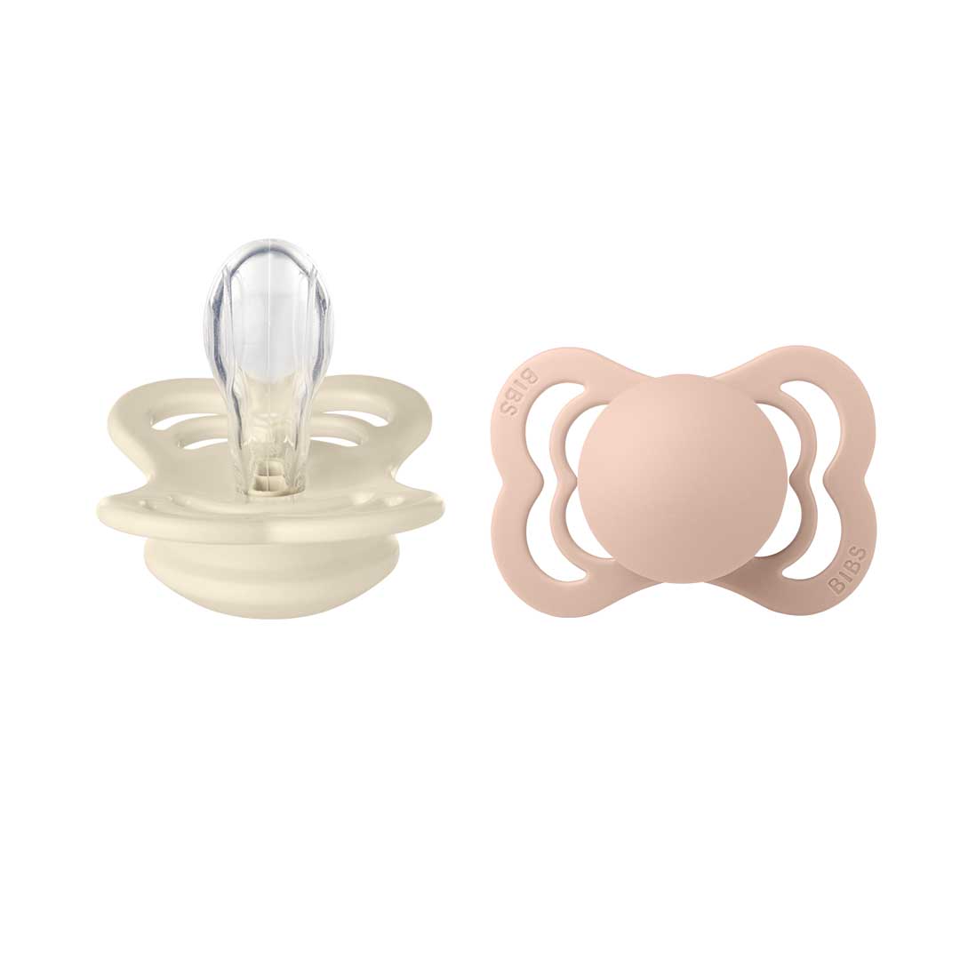 BIBS napp 2-Pack Supreme 0-6m Silicone Ivory/Blush