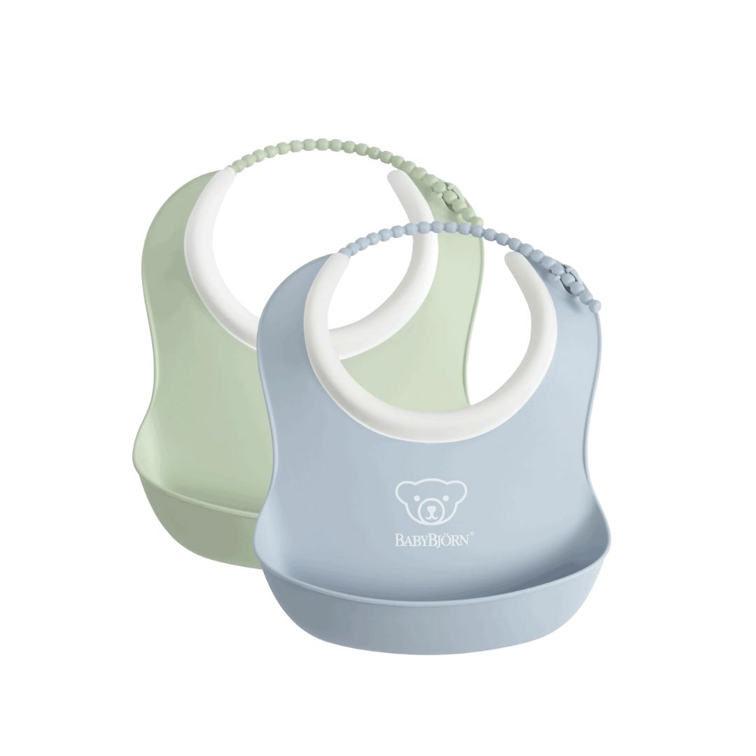 BabyBjörn Liten Haklapp 2-Pack Powder Green/Powder Blue