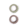 Filibabba Bitring i silikon 2-pack Warm Grey/Oil Green