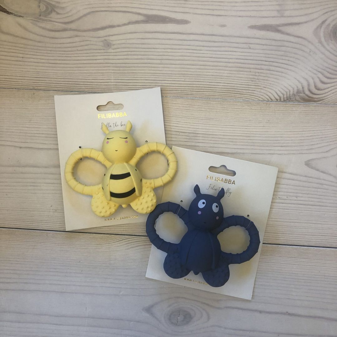 Filibabba Bitring - Bella the Bee naturgummi - ljus banan