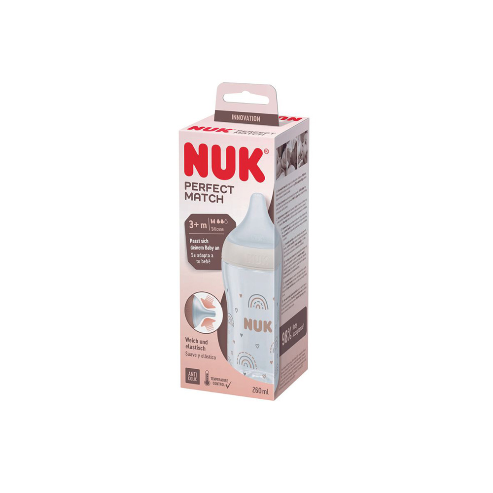 NUK Perfect Match Nappflaska 260 ml - Rainbow 