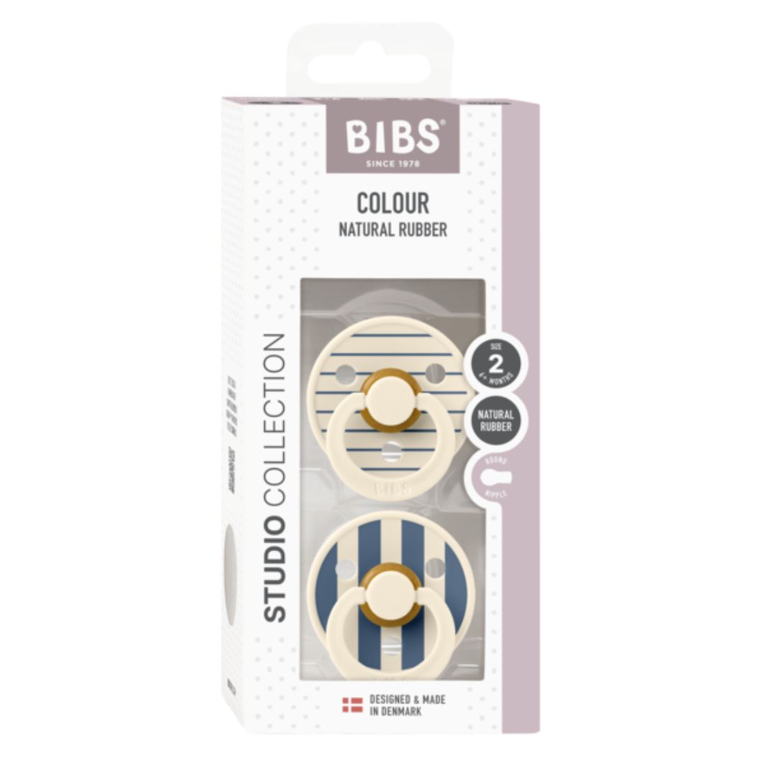 Bibs Napp 2-Pack 6-18m Ivory/Steel Blue