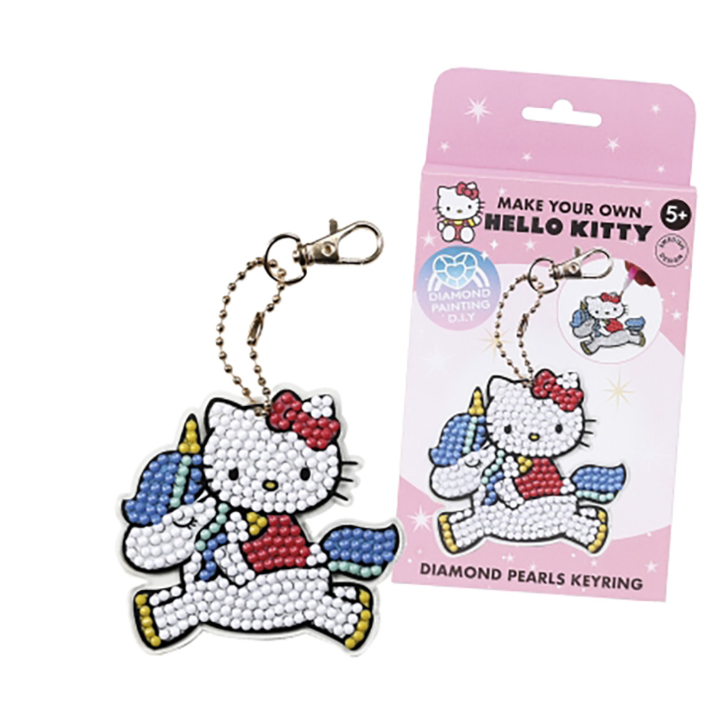 Hello Kitty nyckelring-diamantpärlor